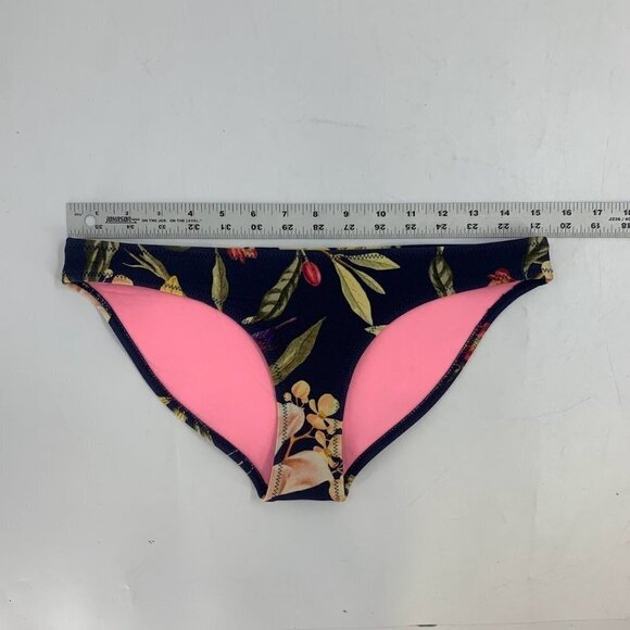 Triangl Delphine Neoprene Scuba Swimwear Navy Blue Floral Bikini Bottom Size M - Picture 9 of 11